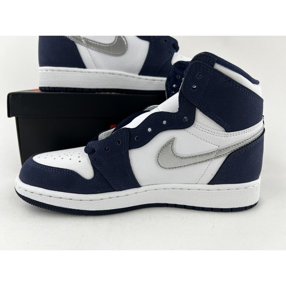 Nike Air Jordan 1 Retro High CO.JP Midnight Navy Youth Size 3.5Y Sneakers Silver - Picture 11 of 12